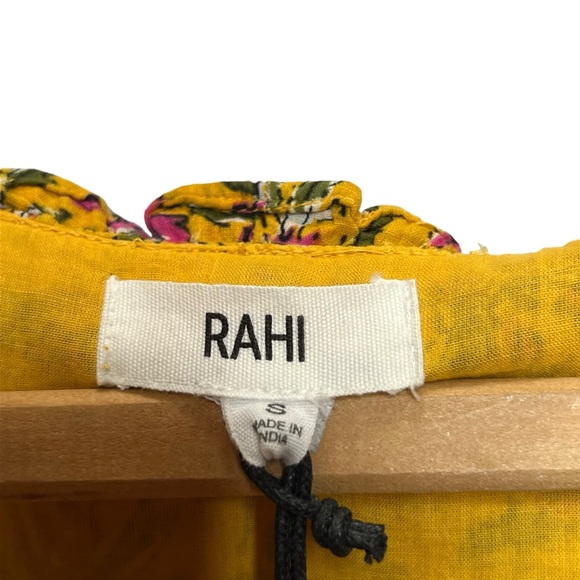 Rahi Del Sole Chiara Mini Dress in Yellow Floral Size Small - Picture 14 of 15